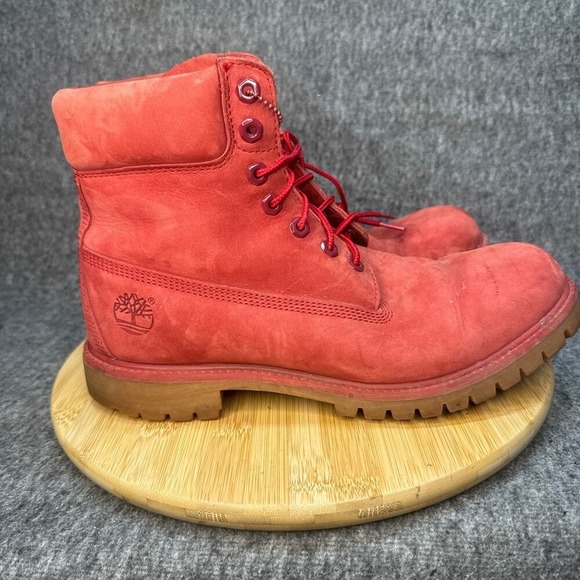 Timberland Men's Burgundy Red Suede Boots Sz 10.5 Premium Waterproof 6 - Picture 1 of 14